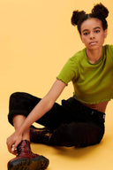 Ari Lettuce Hem Cropped Organic Tee