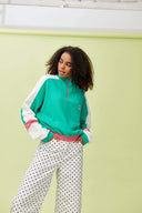 Marley Cropped Half Zip Sweater in Ecru