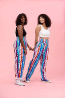 Kia Trousers in 80's Multi Stripe Print