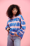 Sonny Sweater in Pink & Blue Tie Dye Print