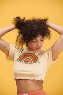 Greta Cropped Lettuce Hem Tee