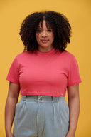 Wave Boxy Cut Cropped Short Sleeve Tee