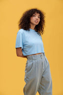 Wave Boxy Cut Cropped Short Sleeve Tee