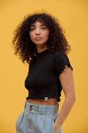 Ari Lettuce Hem Cropped Organic Tee